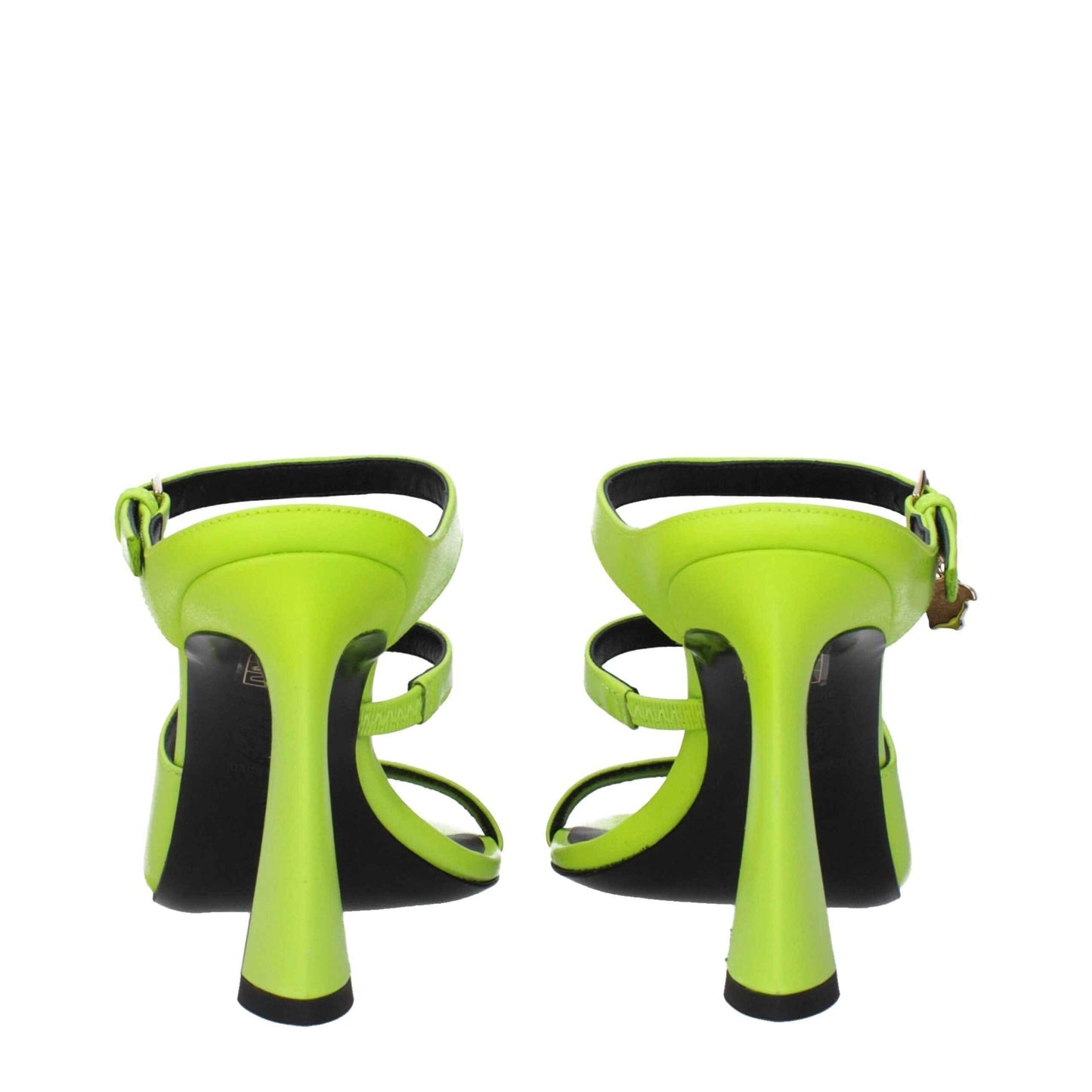 Versace Green Leather Stiletto Heel Sandals