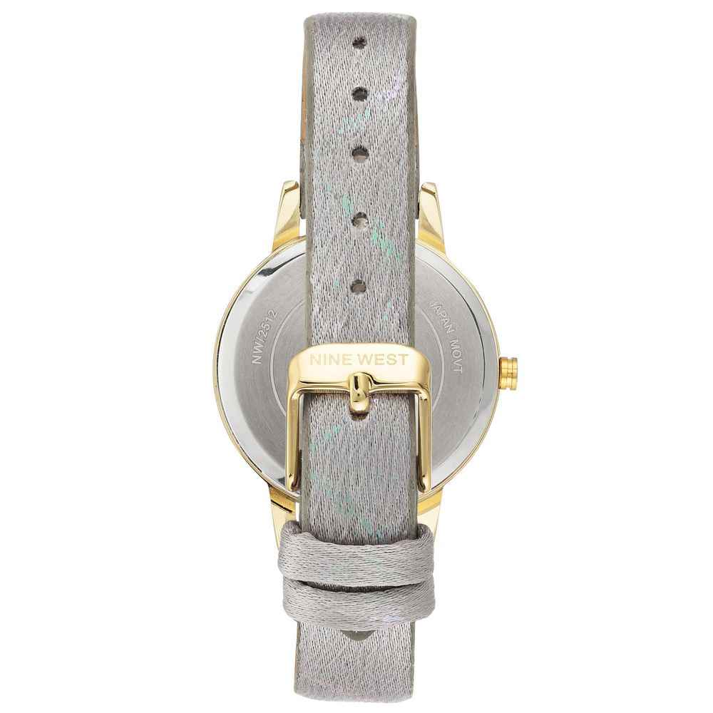 Nine West Gray Leather Dress Watch