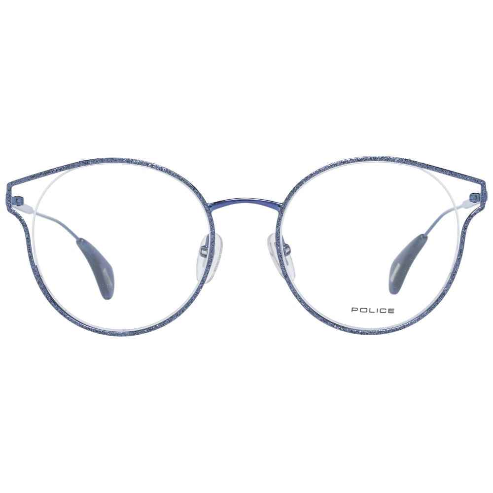 Police Blue Metal Glasses