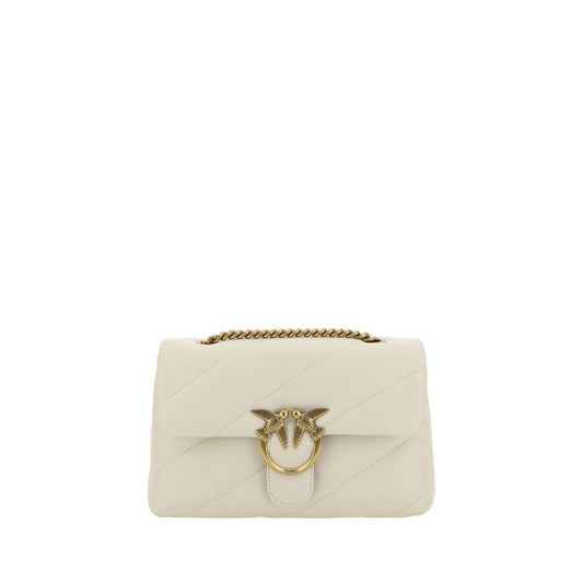 PINKO White Calf Leather Bos Taurus Shoulder Bag - LuxAmoura