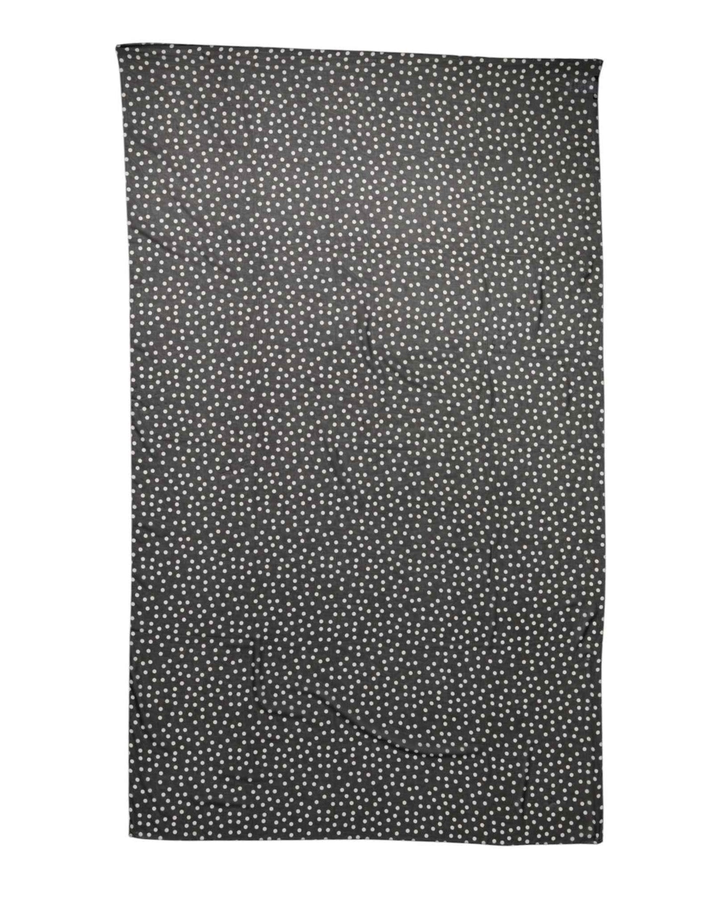 Dolce & Gabbana Black Polka Dots Polyester Wrap Shawl Scarf