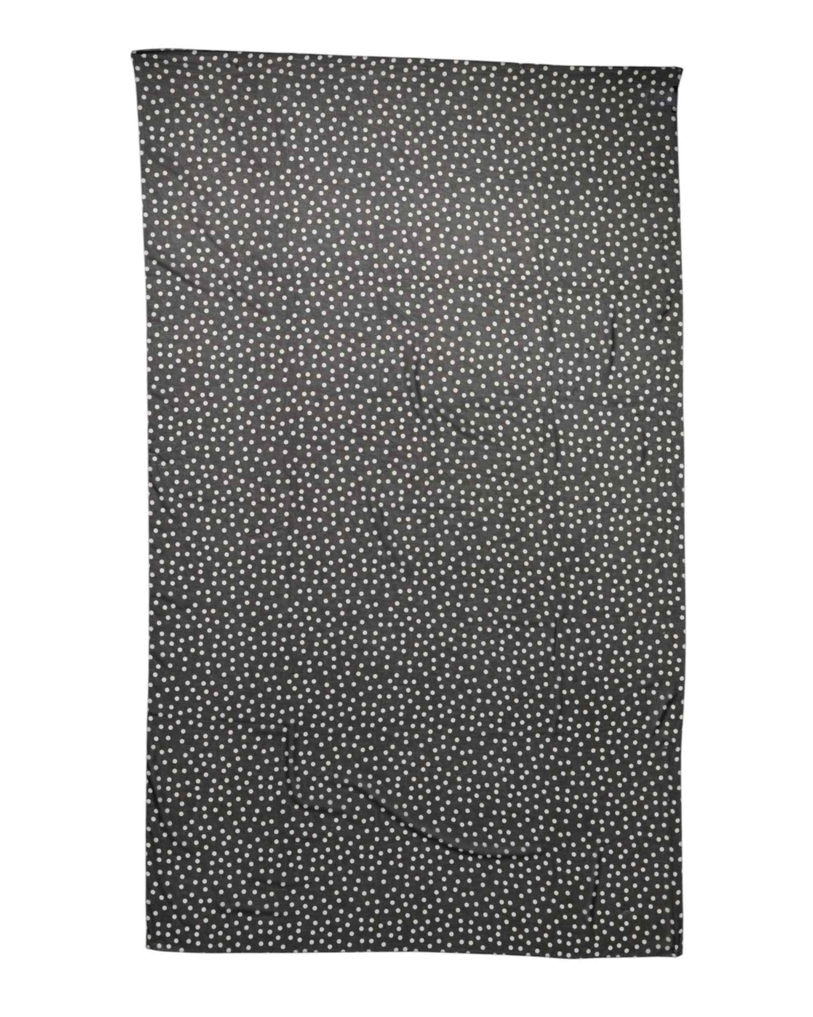 Dolce & Gabbana Black Polka Dots Polyester Wrap Shawl Scarf