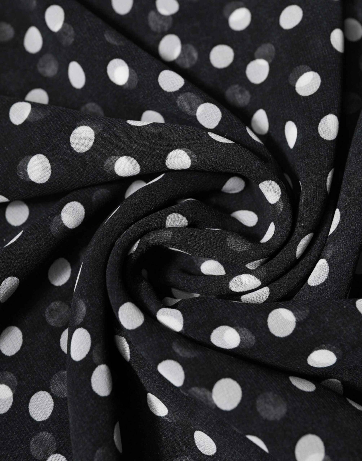 Dolce & Gabbana Black Polka Dots Polyester Wrap Shawl Scarf