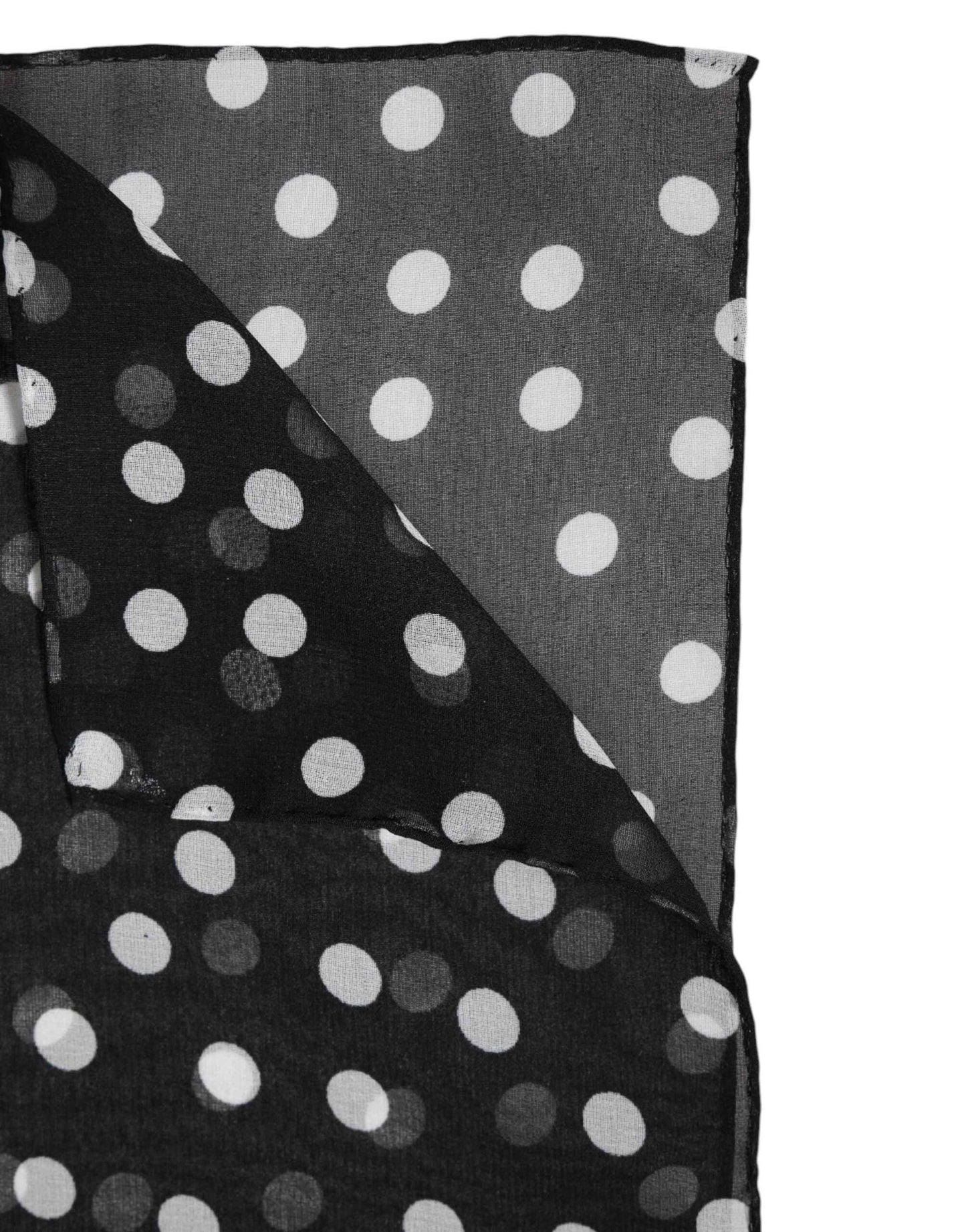Dolce & Gabbana Black Polka Dots Polyester Wrap Shawl Scarf