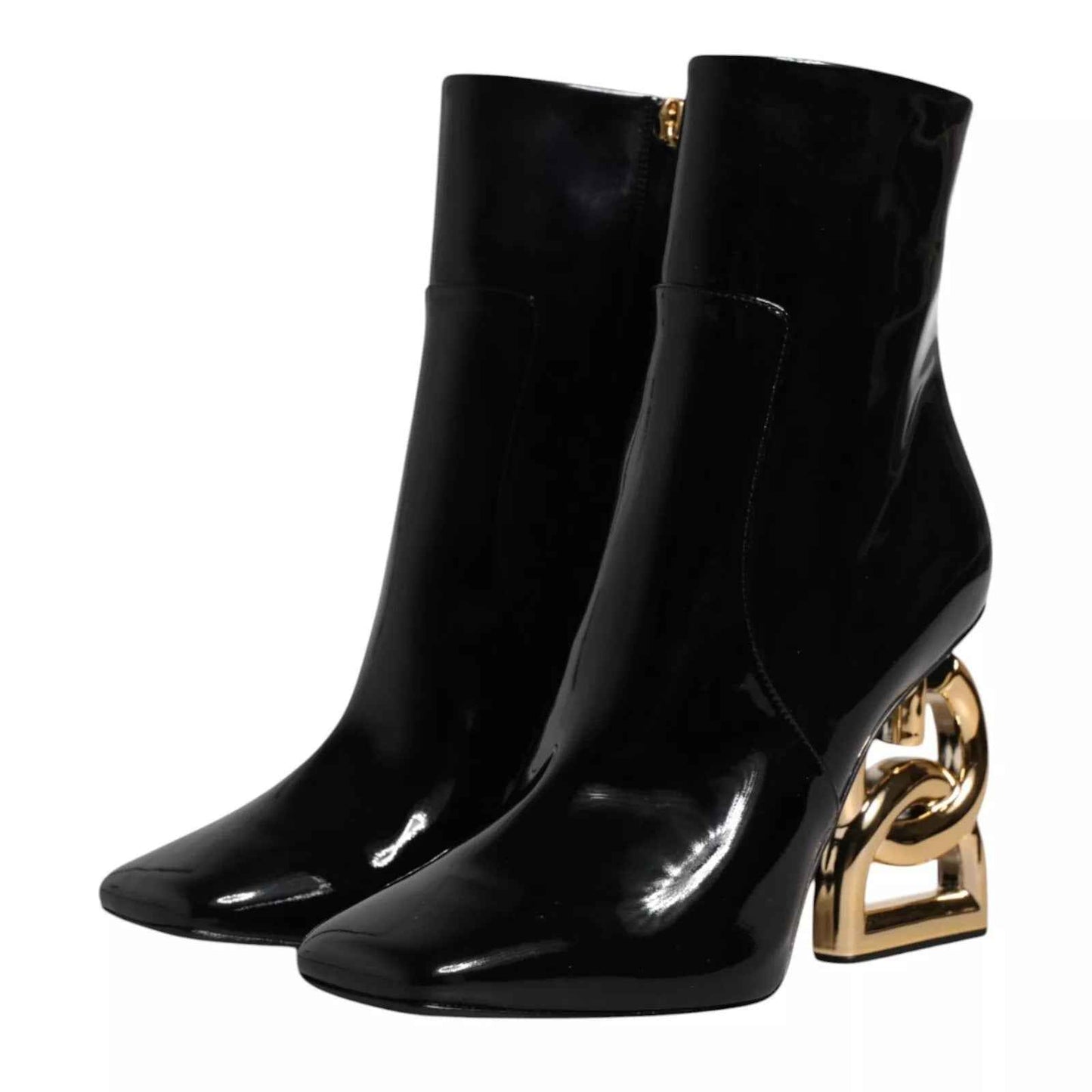Dolce & Gabbana Black Jackie Leather Mid Calf Boots Shoes