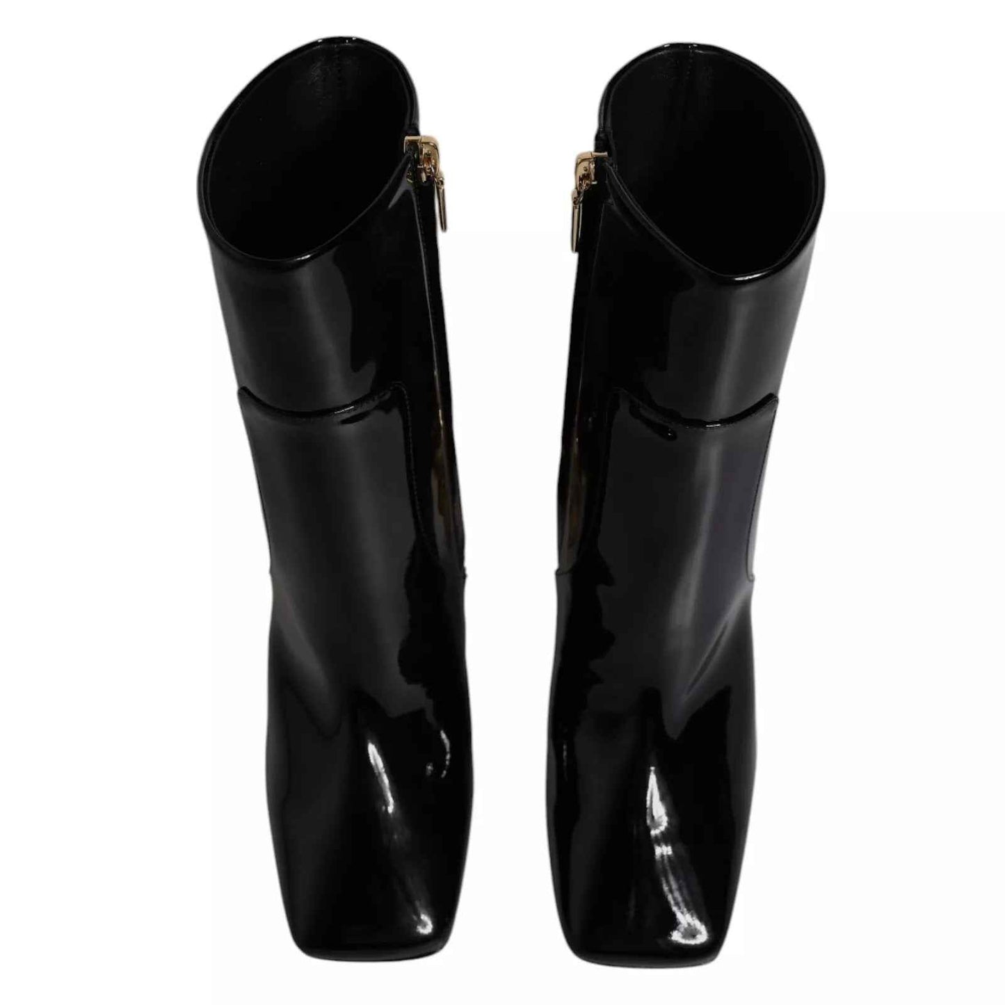 Dolce & Gabbana Black Jackie Leather Mid Calf Boots Shoes