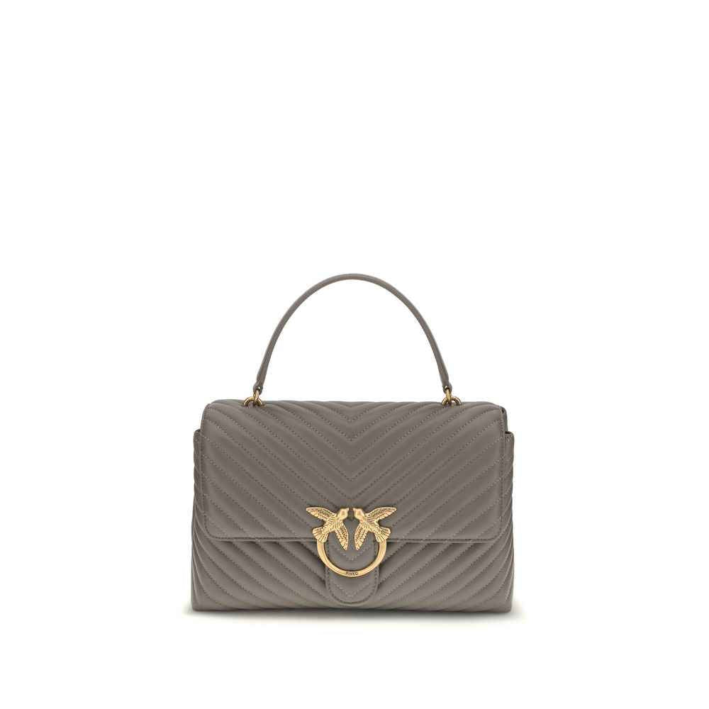 PINKO Gray Calf Leather Bos Taurus Handbag