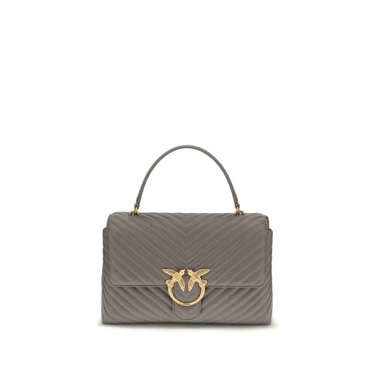 PINKO Gray Calf Leather Bos Taurus Handbag