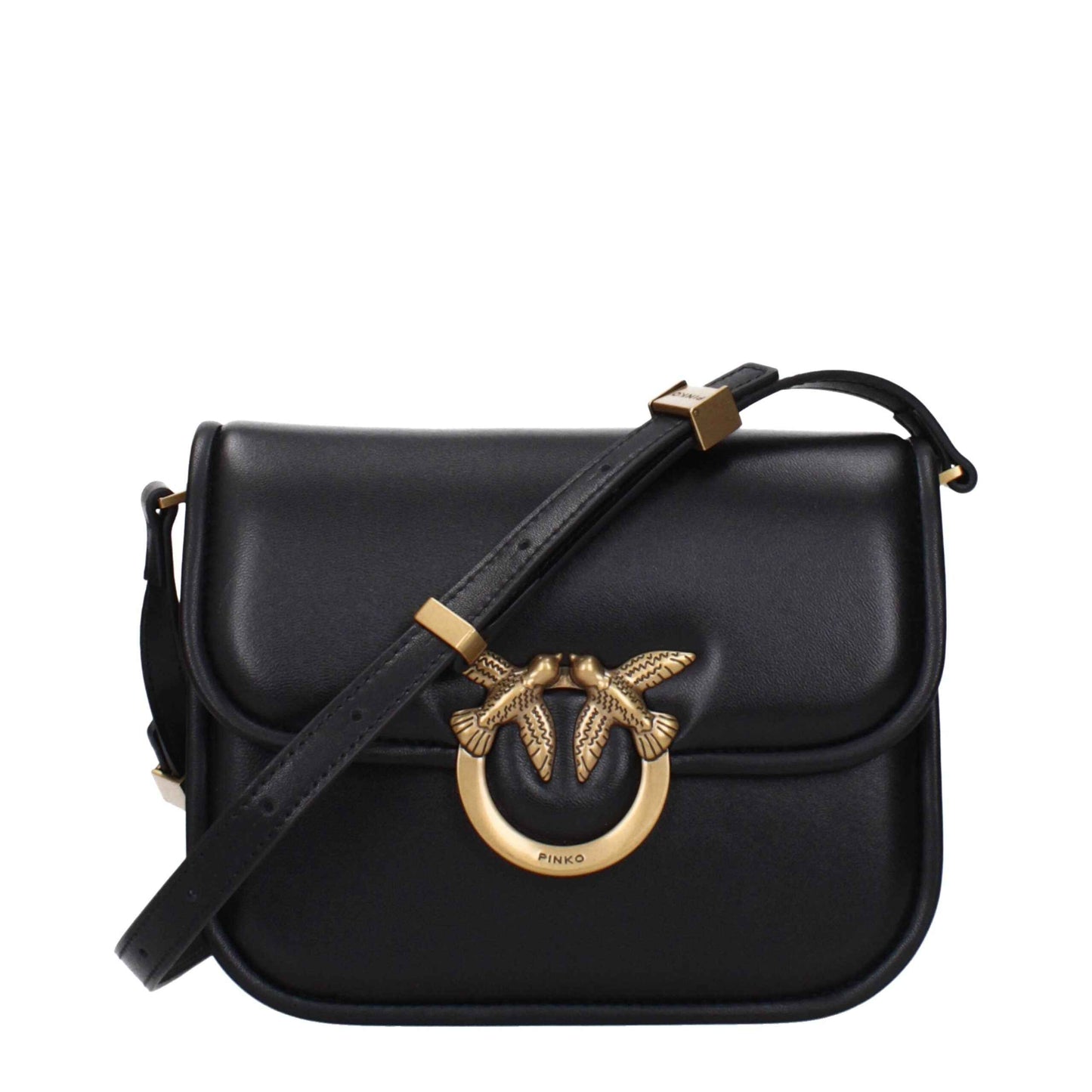 PINKO Black Leather Crossbody Bag