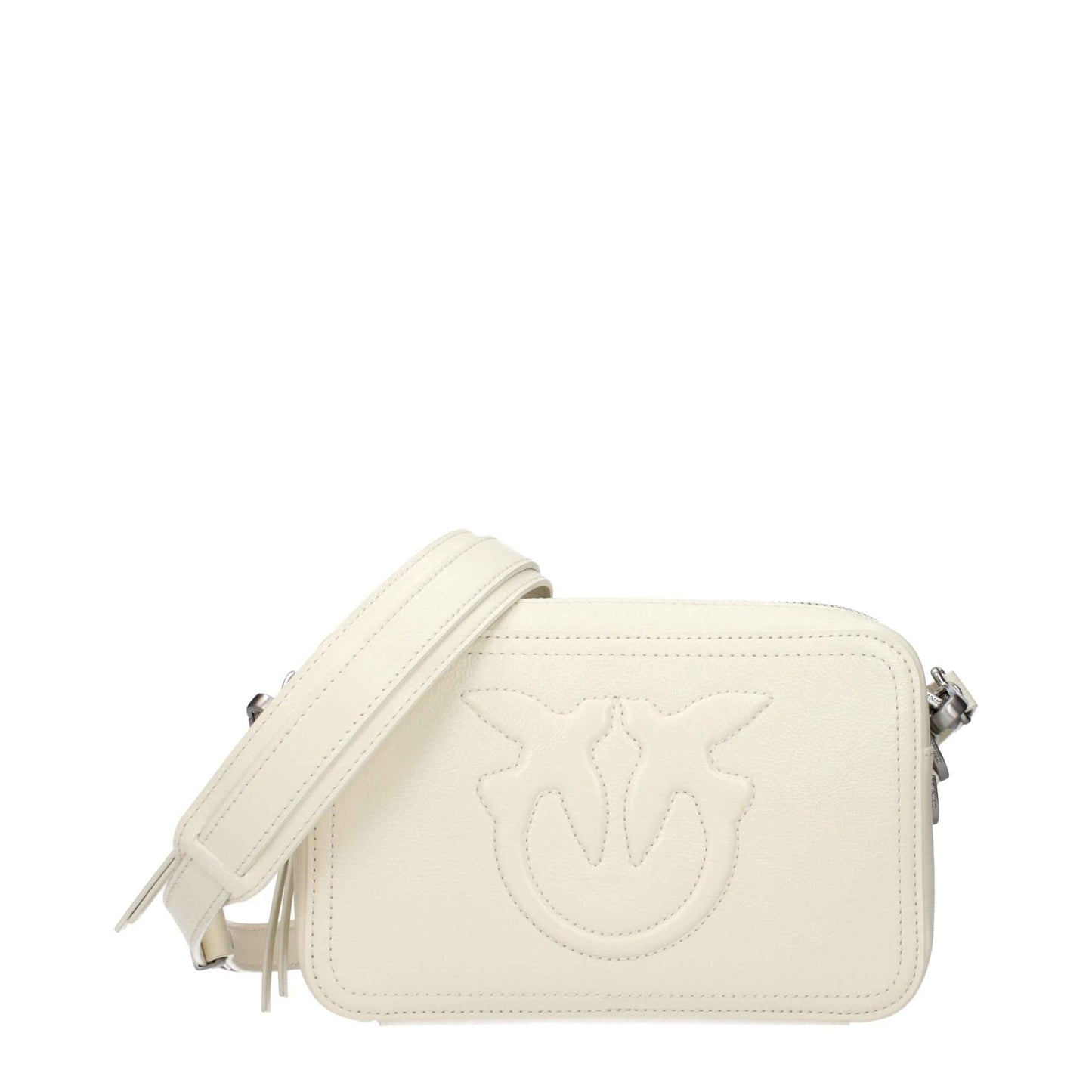PINKO White Leather Crossbody Bag
