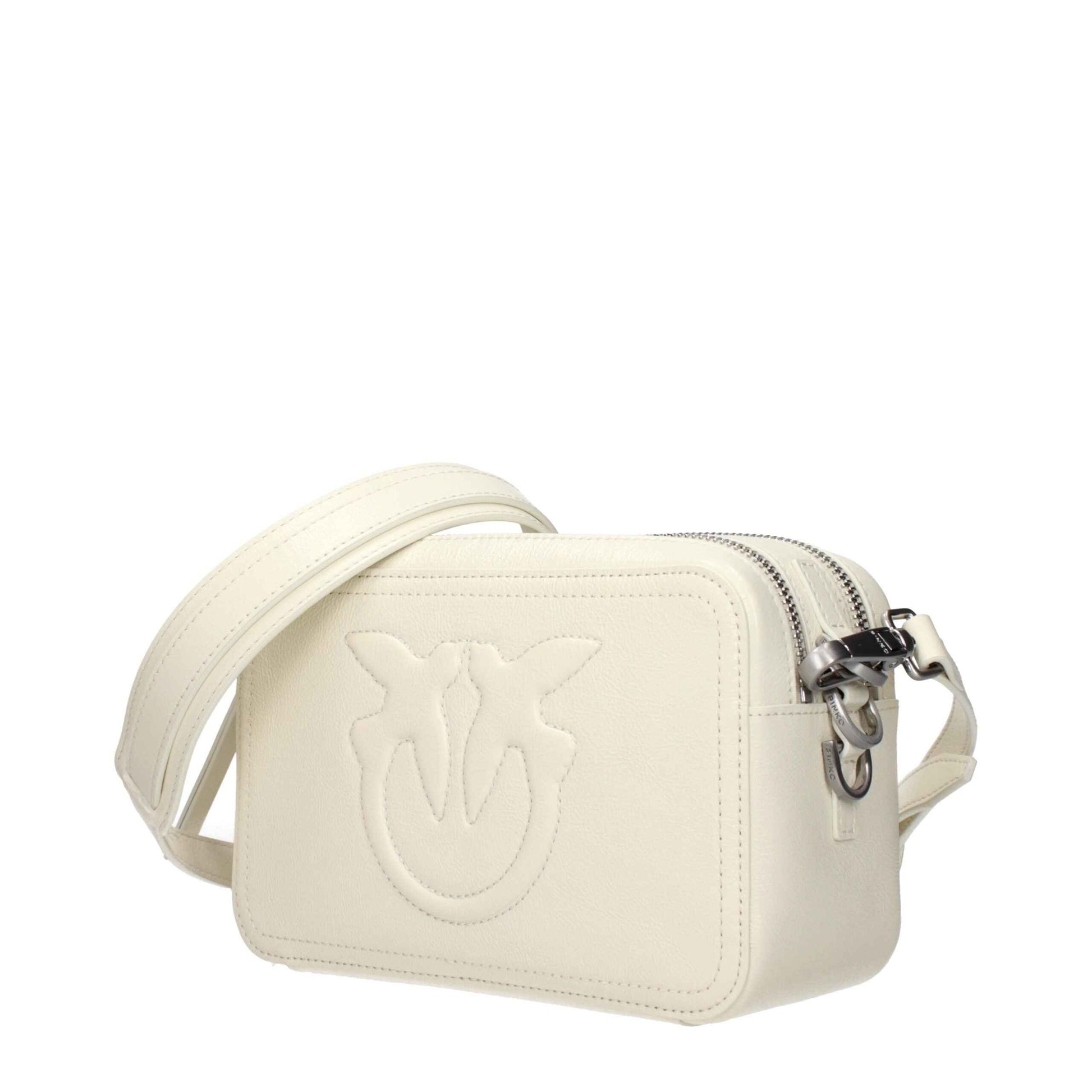 PINKO White Leather Crossbody Bag
