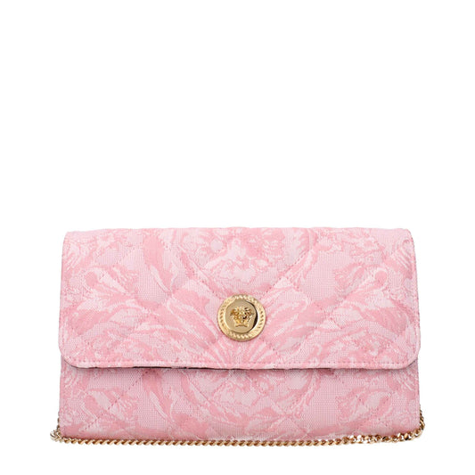 Versace Pink Fabric Clutch Bag