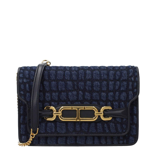Tom Ford Blue Fabric Clutch Bag