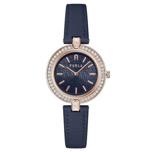 Furla Blue Leather Dress Watch