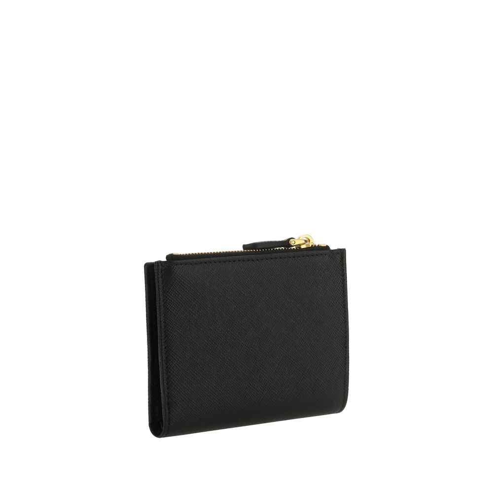 Prada Black Calf Leather Bos Taurus Wallet